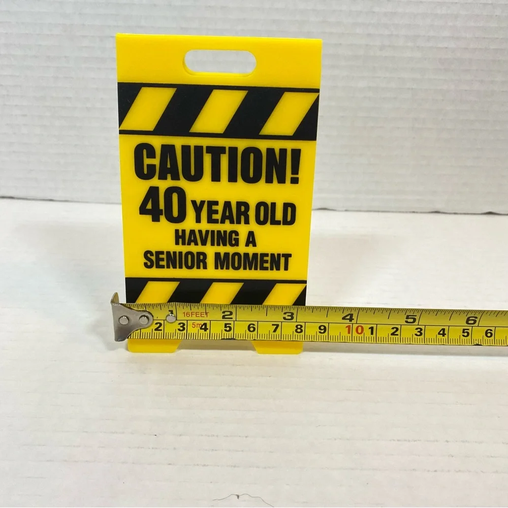 CAUTION! 40 Year Old Having a Senior Moment Cake Topper Birthday Party Decor
